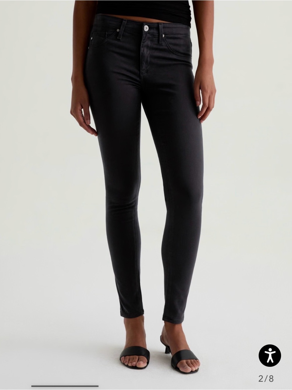 AG Jeans Legging Ankle Faded Black High-Rise Skinny Jeans